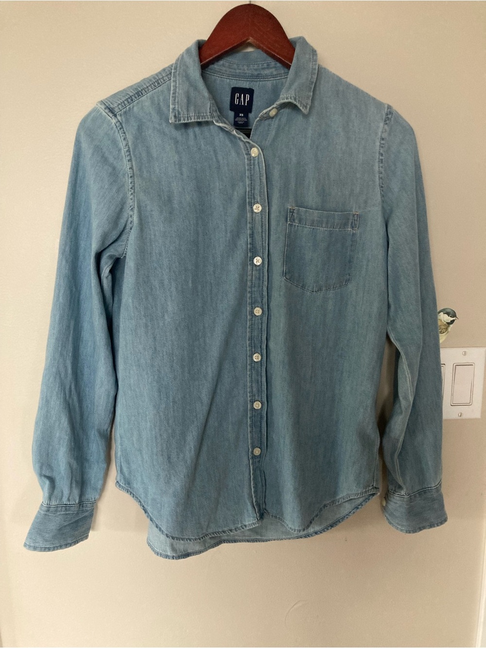 GAP Light Blue Organic Cotton Denim Button-Down Shirt